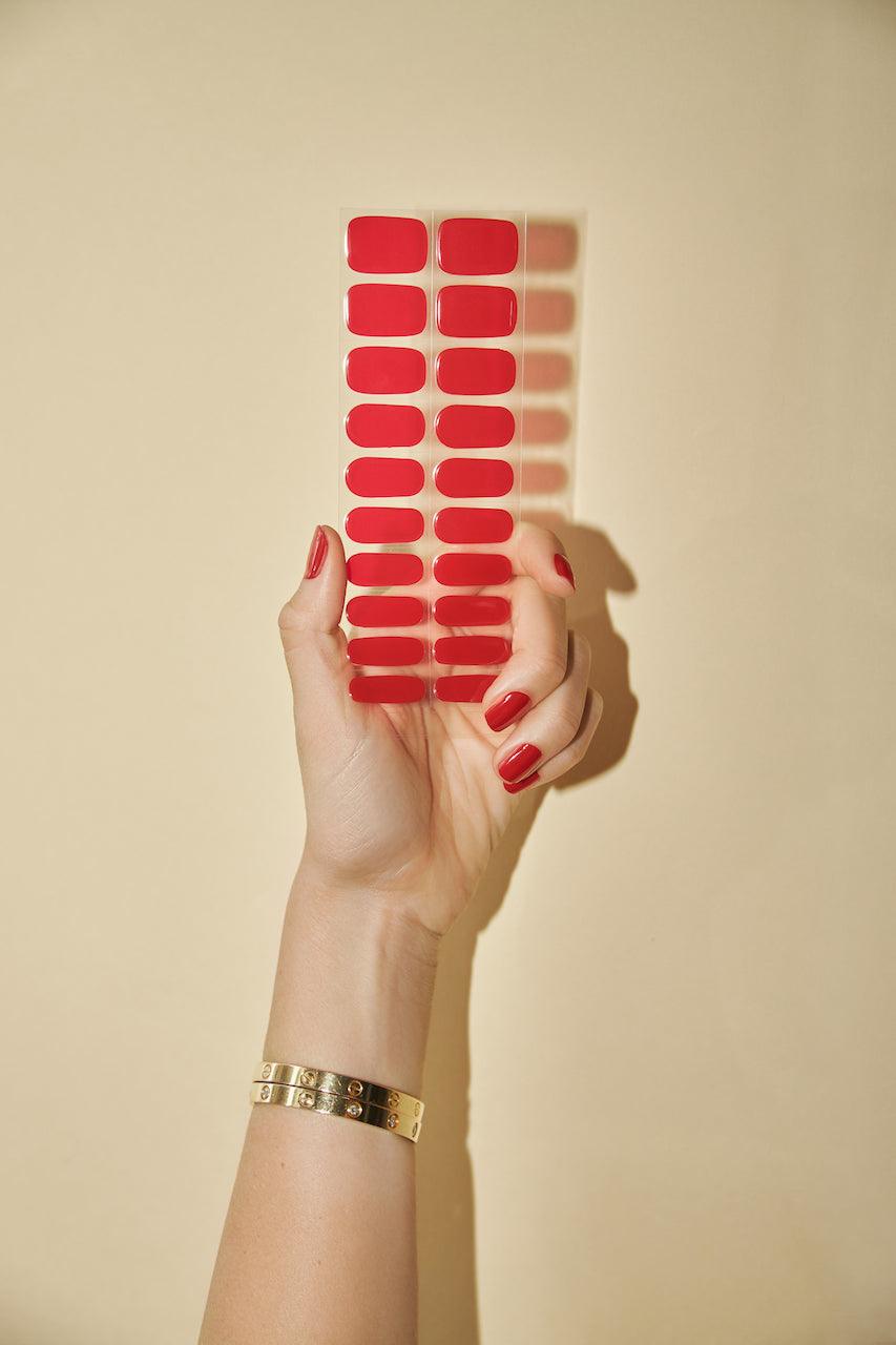 RED GEL NAIL STRIPS - Lehmani