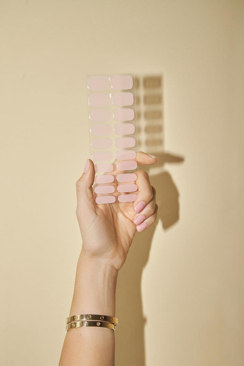 GLAZED PINK GEL NAIL STRIPS - Lehmani