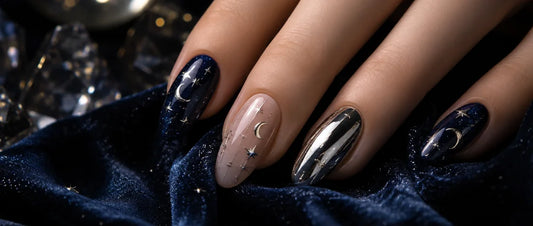 Celestial Nails Inspired by Moons, Stars and Cosmic Details