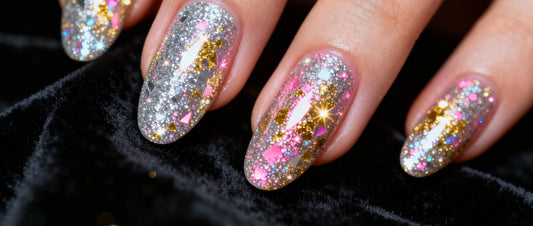 Glitter nails that shine brighter than any party light this season
