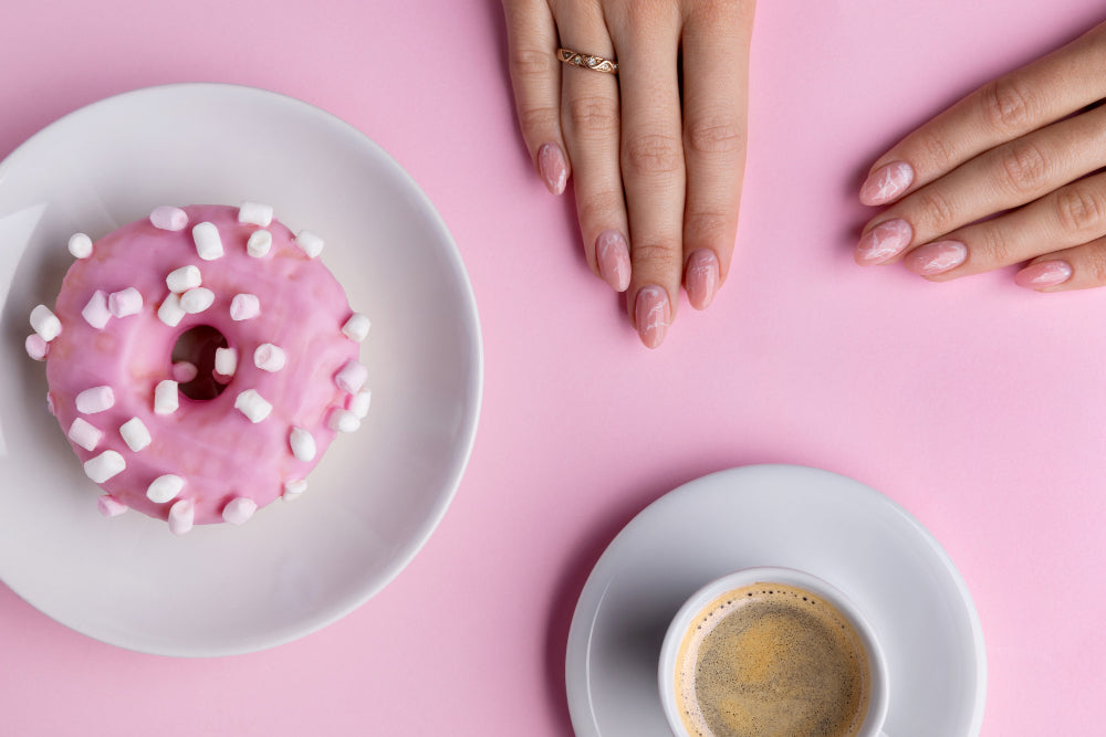 Glazed donut nails