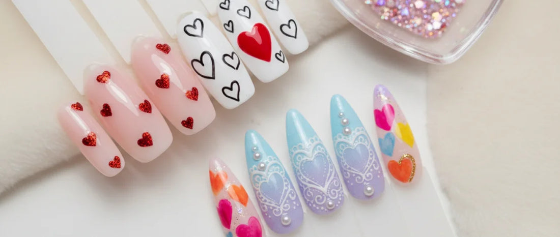 Heart nail designs: Romantic and always in style